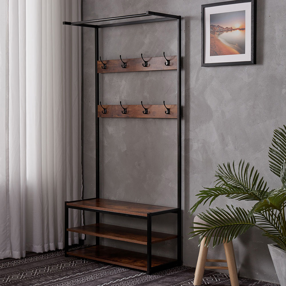 Living and Home Metal Clothes Rack with Shelf Image 8