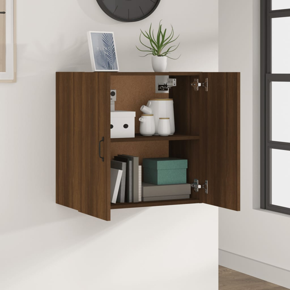 vidaXL 2 Door Brown Oak Wall Cabinet Image 7