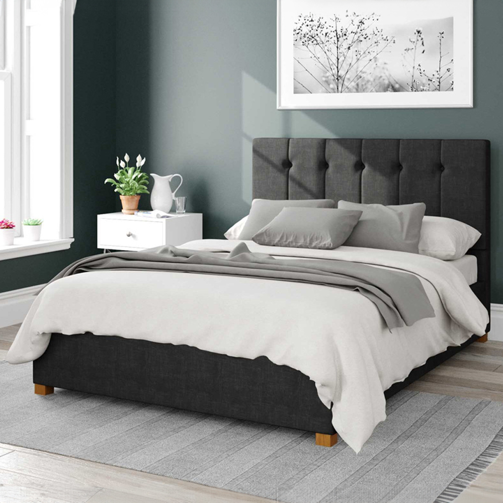 Aspire Hepburn Single Ebony Malham Weave Ottoman Bed Image 1