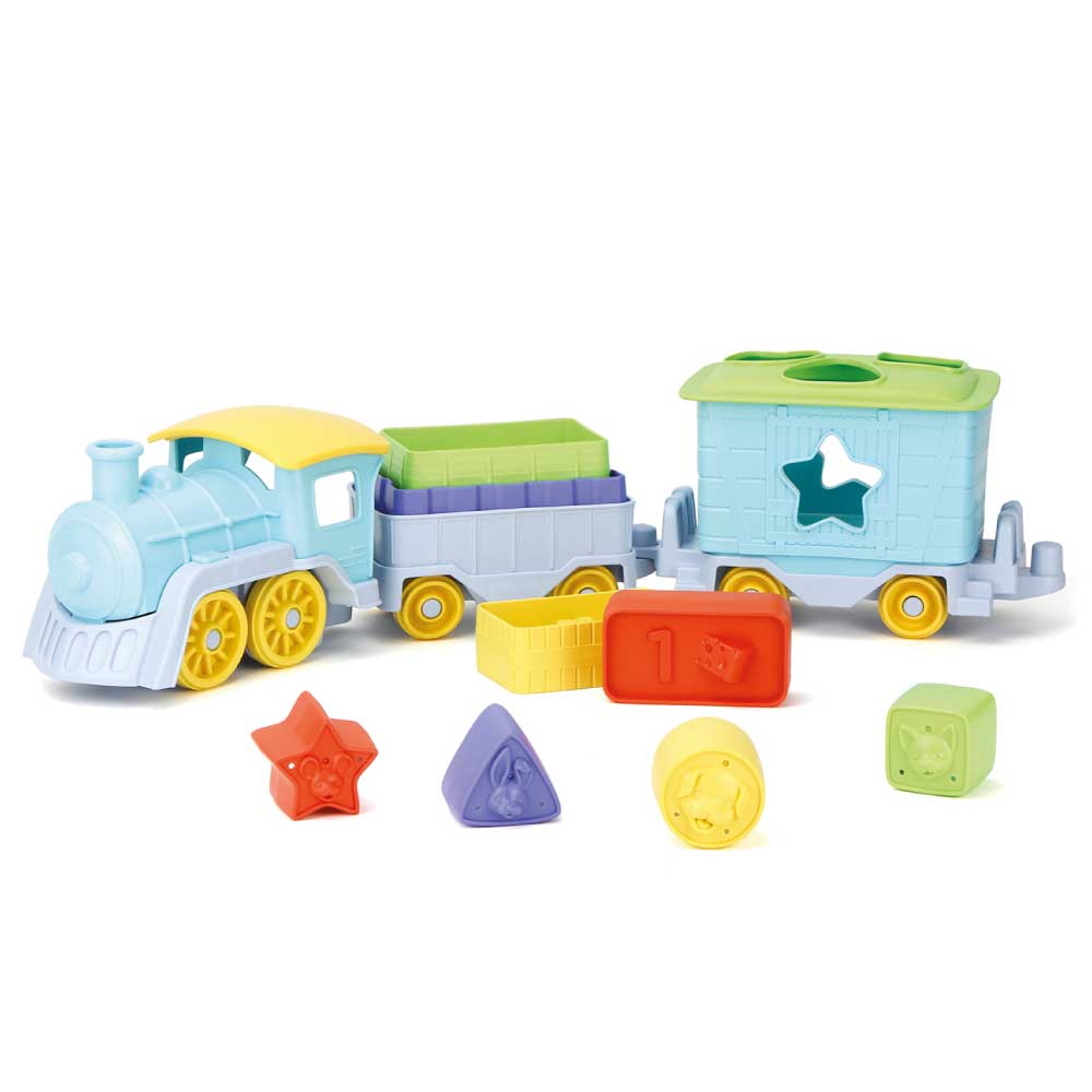 BigJigs Toys Green Toys Stack and Sort Train Image 4