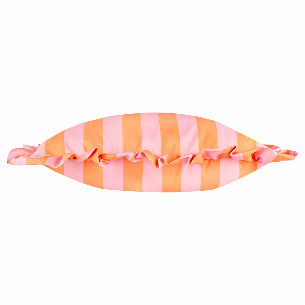 Furn Palm Royale Orange Stripe Ruffle Printed Cushion 50 x 50cm Image 2