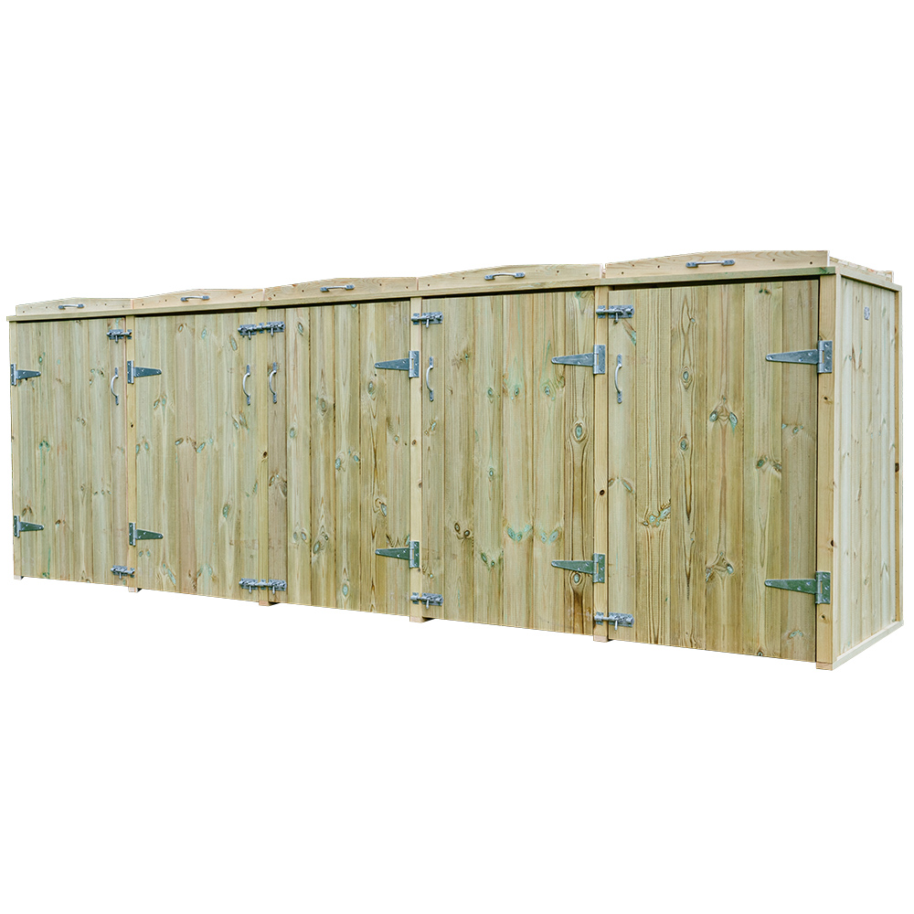 The Garden Village Shireburn 8 Recycle Box Single Wheelie Bin Shed Image 1