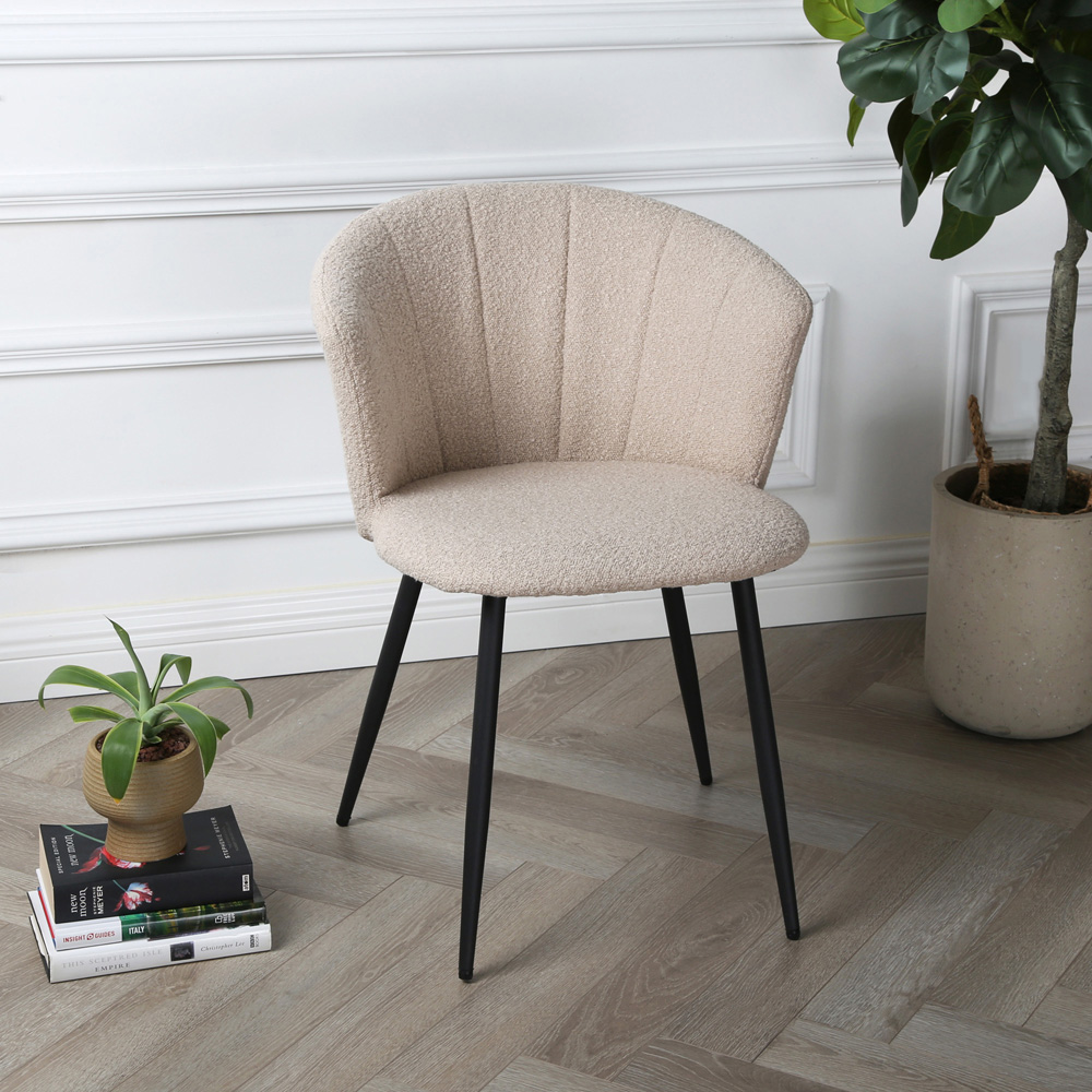 Dunelm Beige Boucle Accent Chair Image 5