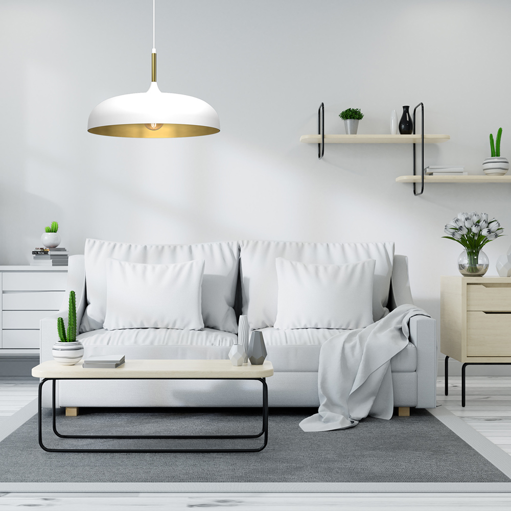 Milagro Lincoln White Pendant Lamp 230V Image 7