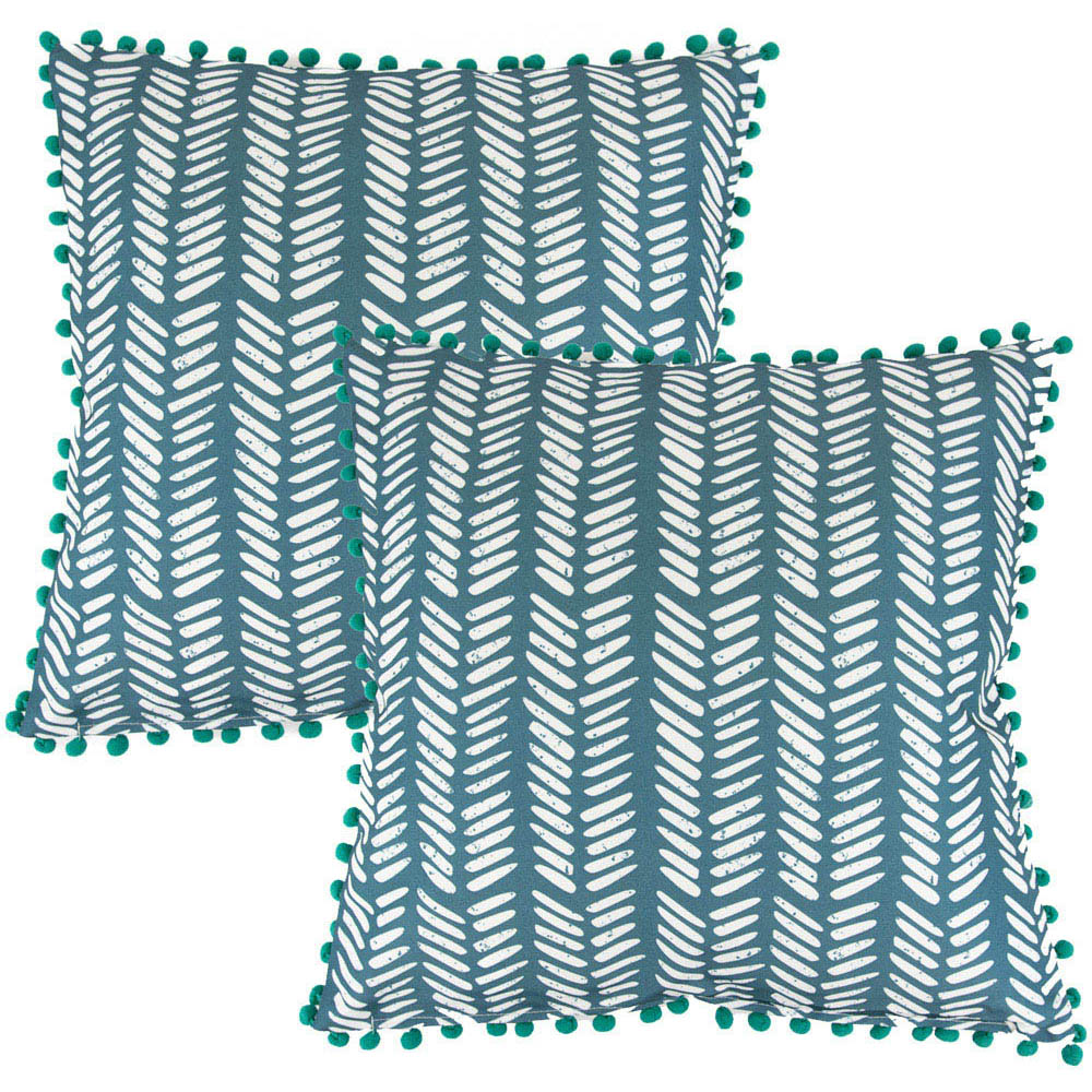 Streetwize Teal Fern Outdoor Scatter Cushion 2 Pack Image 1