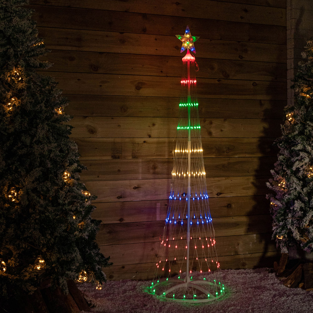Samuel Alexander Multicolour LED Light Up Christmas Cone Tree 5.9ft Image 5