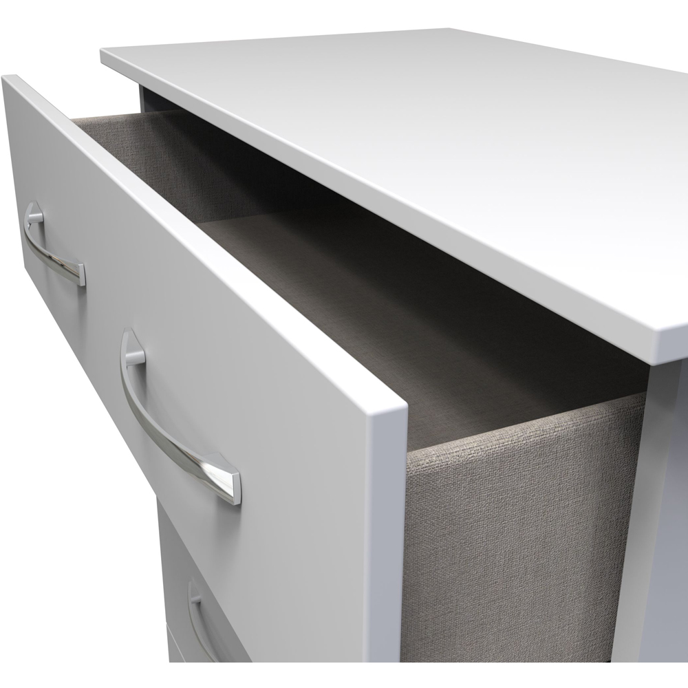 Crowndale Avon 4 Drawer Matt White Deep Chest of Drawers Ready Assembled Image 6
