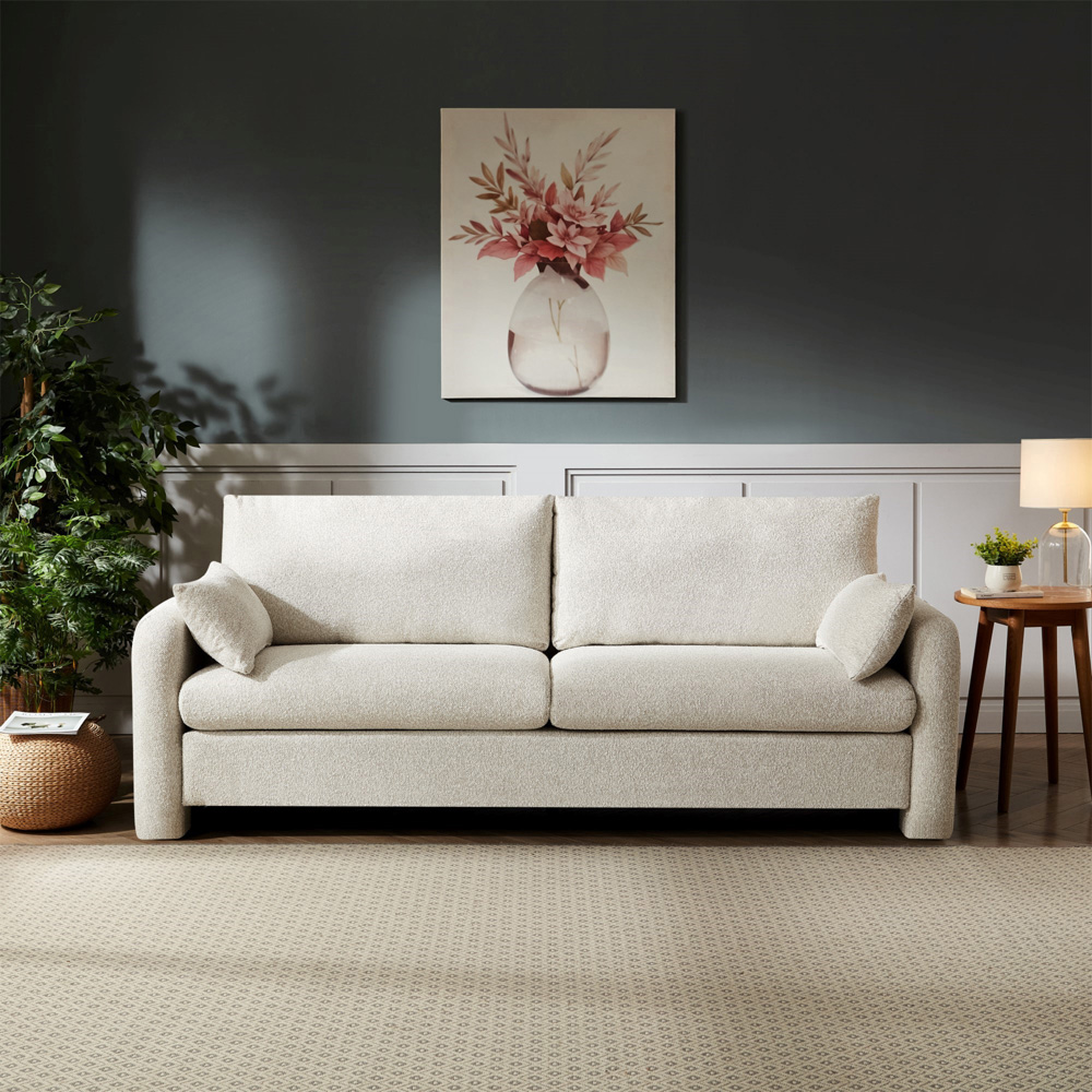 Artemis Home Shorewood 3 Seater Beige Textured Fabric Sofa Image 3