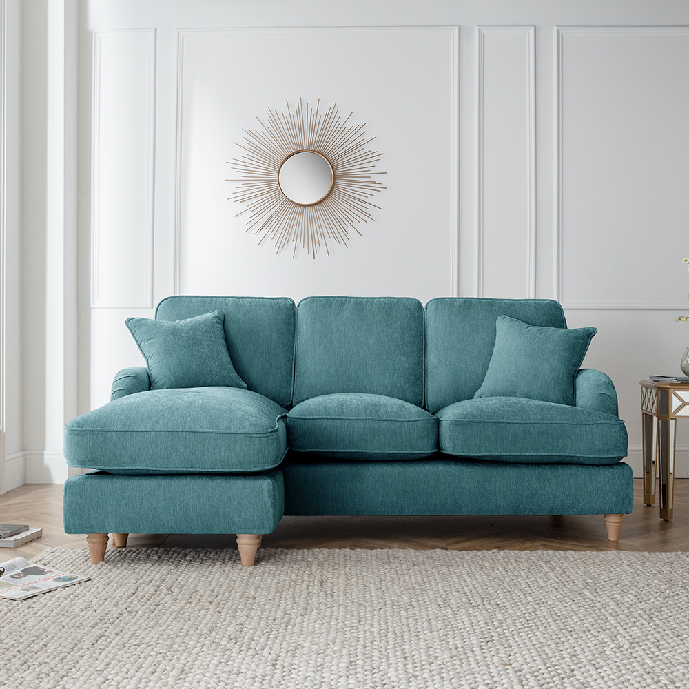 The Vienna 3 Seater Emerald Left Hand Chaise Sofa Image 4