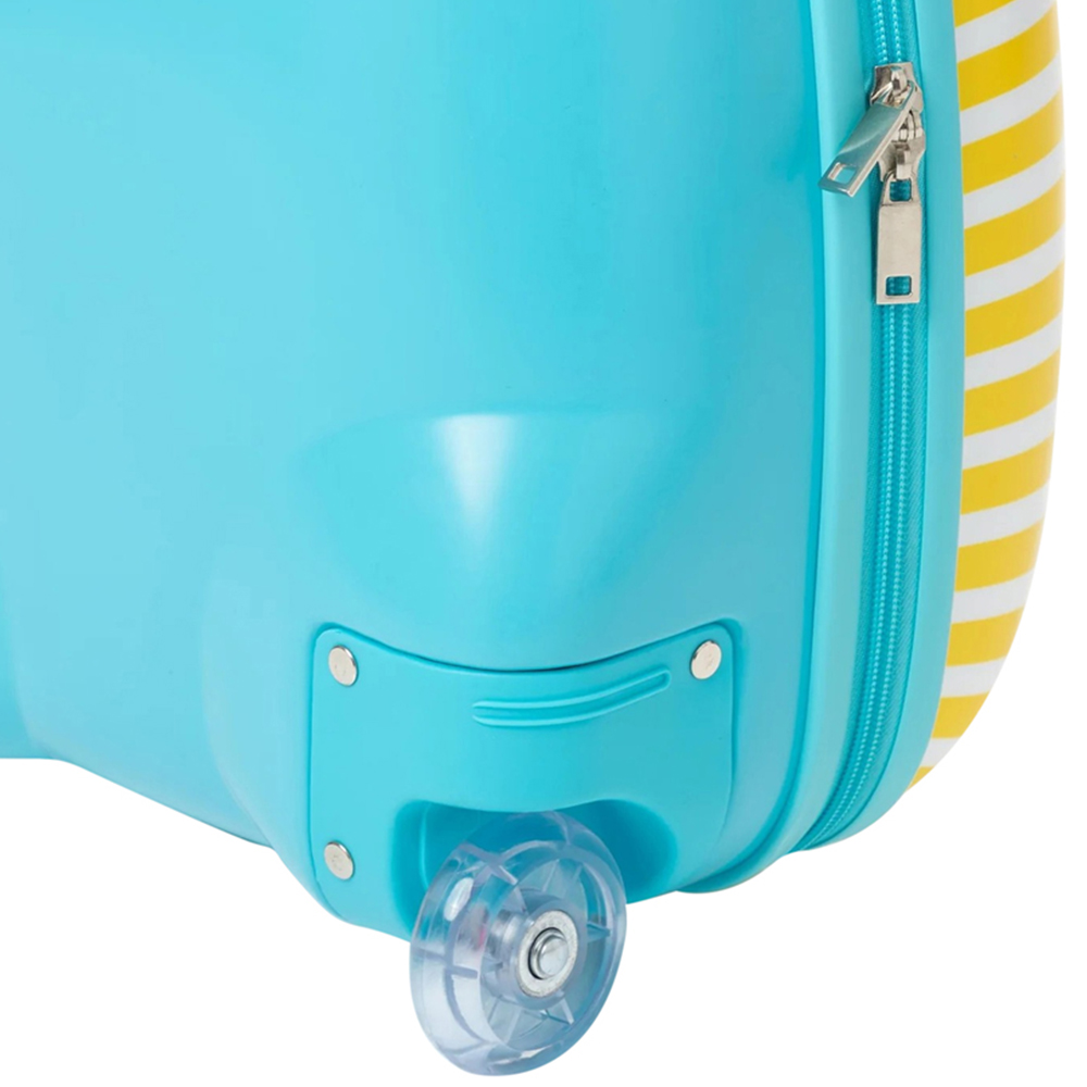 Baby Shark Blue and Yellow Striped Kids Suitcase Wilko