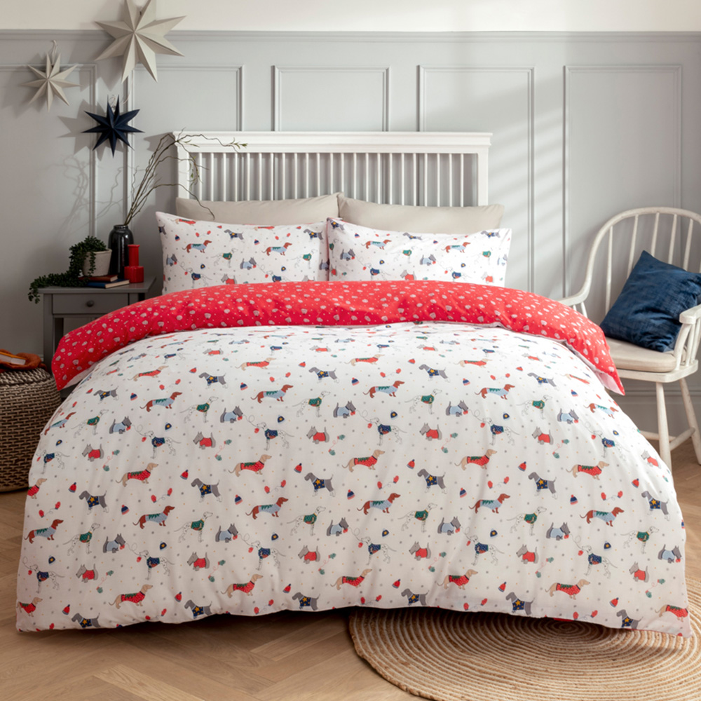 Smart Living King Size Christmas Jumper Dogs Duvet Set Image 1