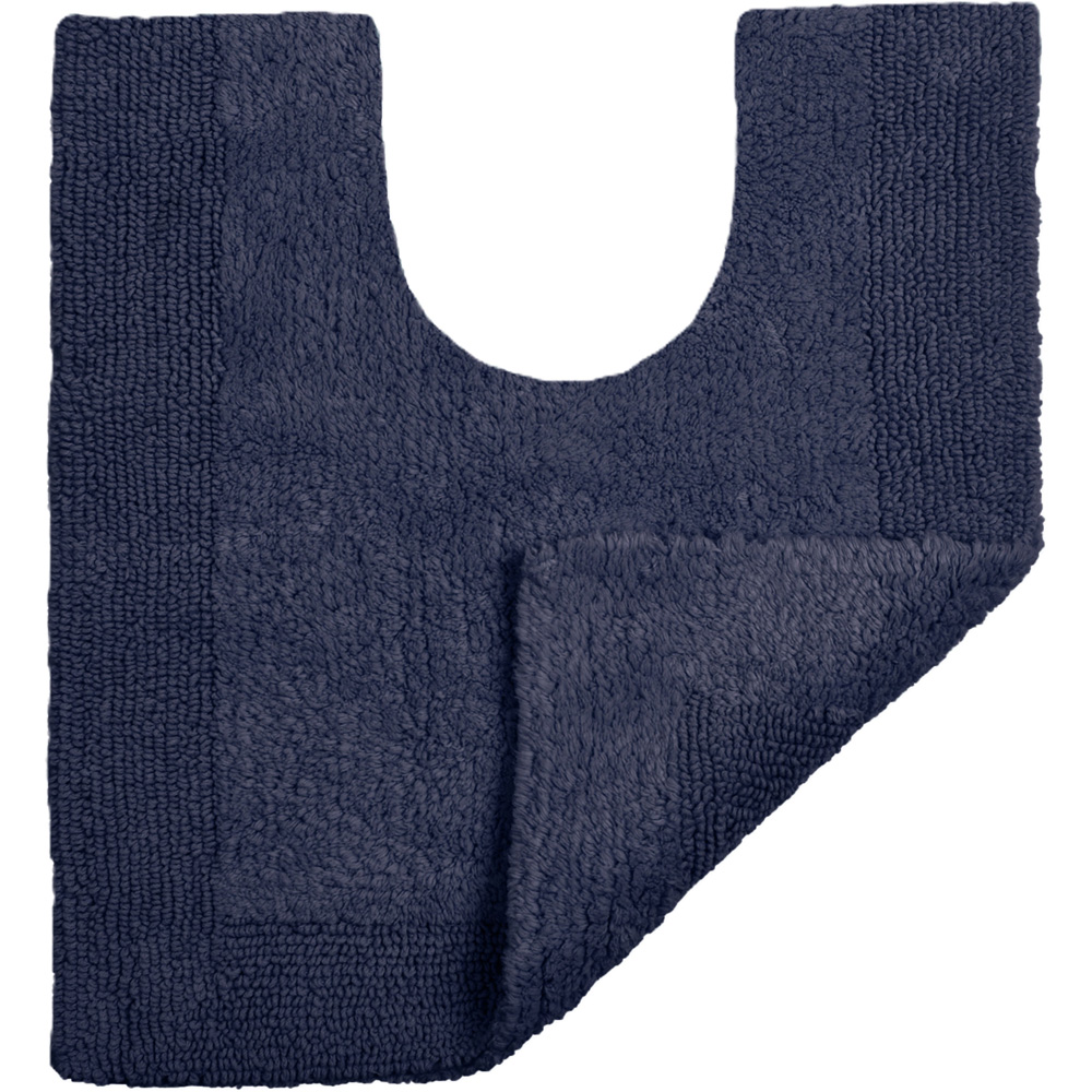 Allure Bath Fashions Elegance Navy Reversible Pedestal Mat 53 x 55cm Image 2