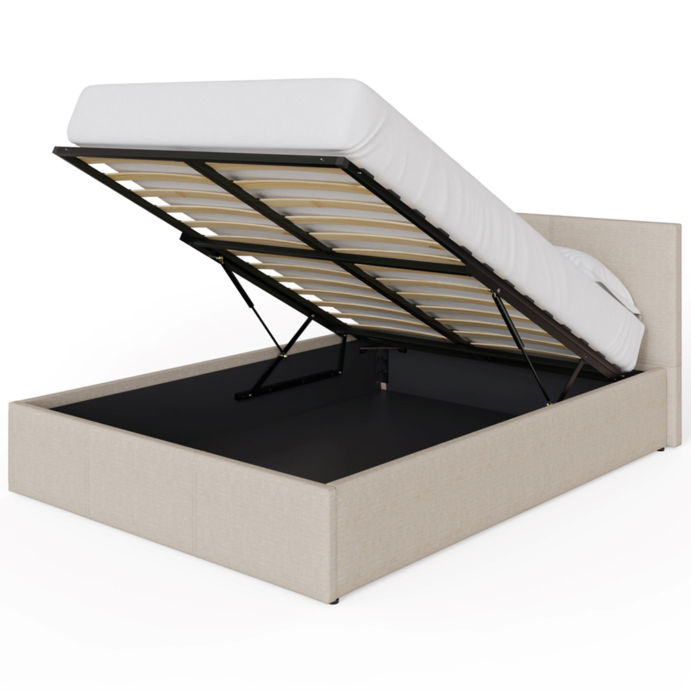 GFW Small Double Natural Fabric Ottoman Bed Image 3