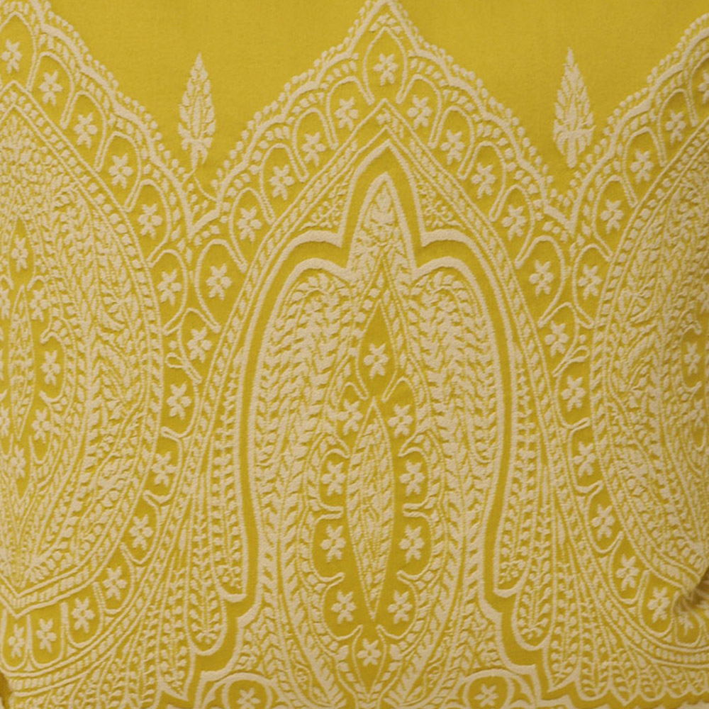 Paoletti Paisley Yellow Printed Cushion Image 3