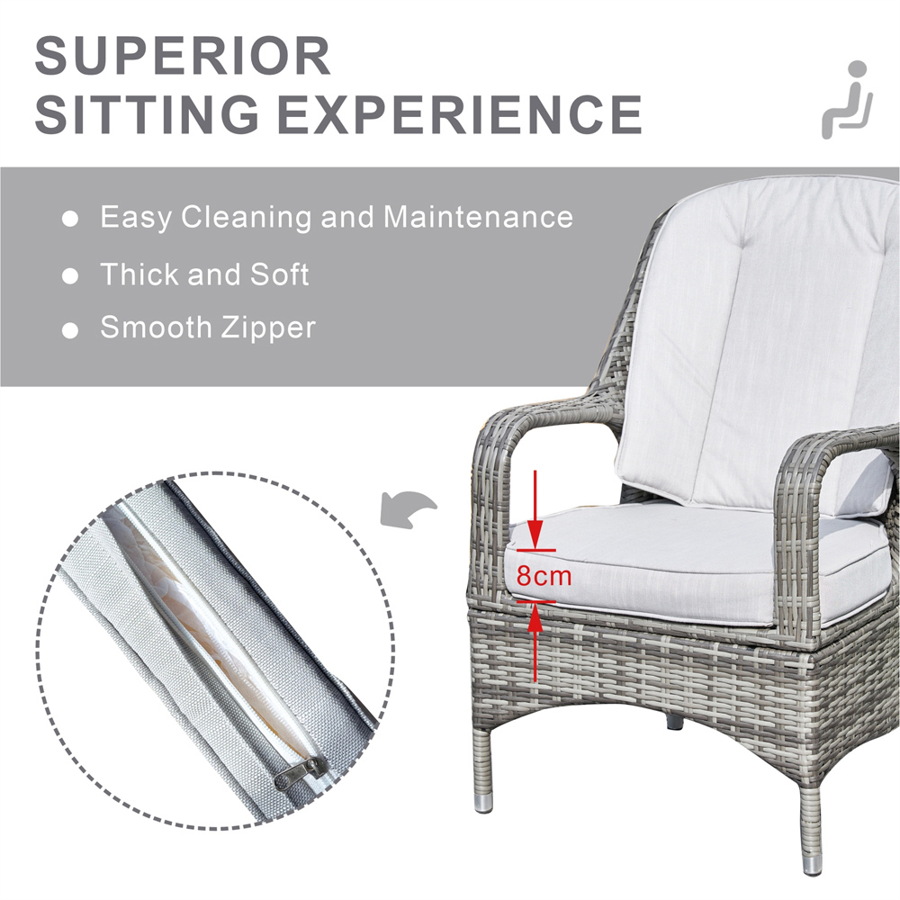 Direct Wicker 2 Seater Grey Garden Aluminium Rattan Bistro Set Image 8
