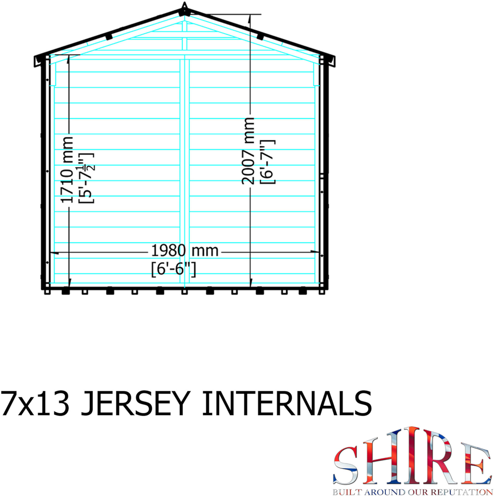 Shire Jersey 7 x 13ft Apex Garden Shed Image 9