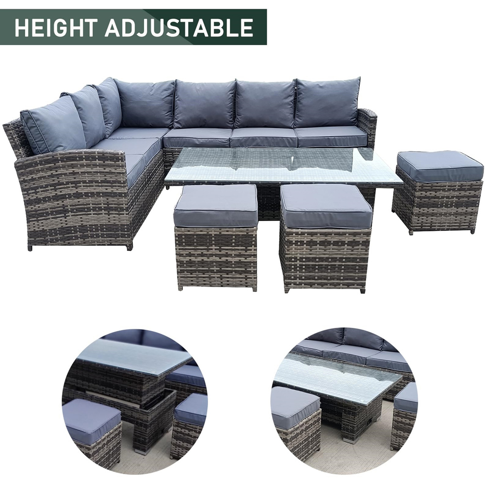 Furniture One 9 Seater Rattan Garden Corner Lounge Set with Rising Table Image 6