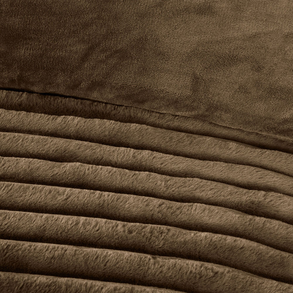 Colorado Faux Fur Duvet Set Mocha Single Image 4