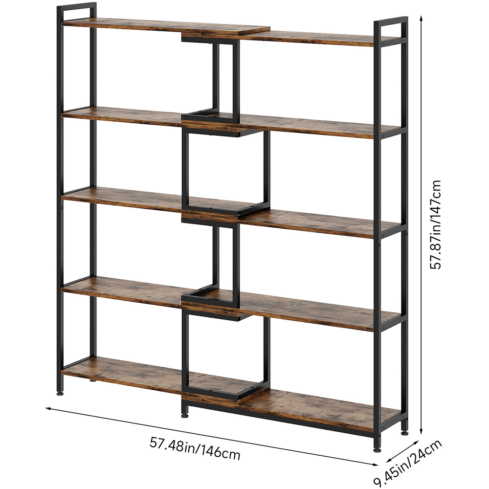 Living and Home 5 Shelf Black Frame Foldable and Rotatable Display Rack Image 9