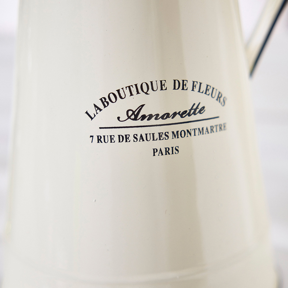 Dibor Cream Ceramic Vintage Style Pitcher Jug Vase Image 3