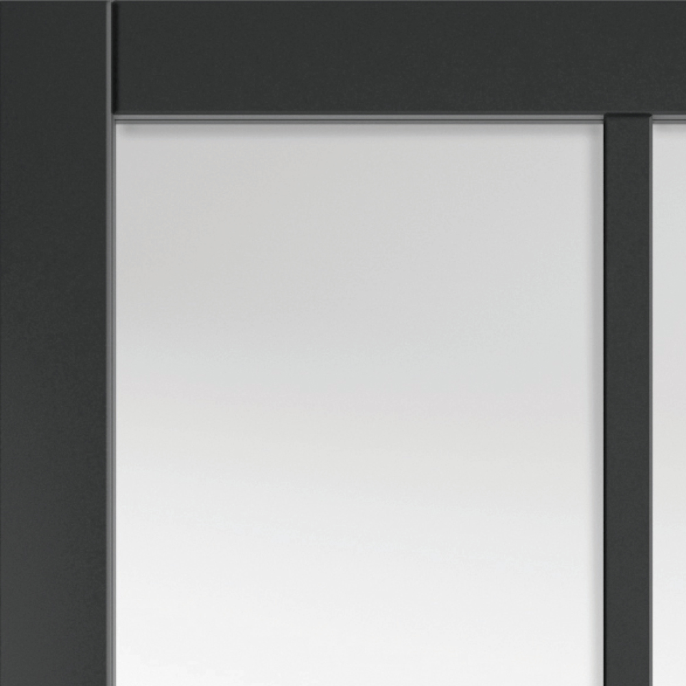 JB Kind Civic Urban Industrial Black Clear Glass Internal Door 1981 x 762mm Image 3