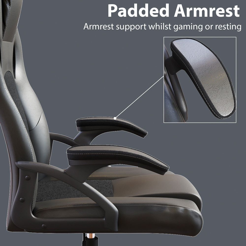 Vida Designs Coma Grey Racing Gaming Chair Image 5