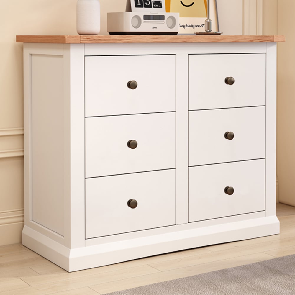 Cabinet Bits Castelli 6 Drawer White Brass Knob Chest of Drawers Image 1