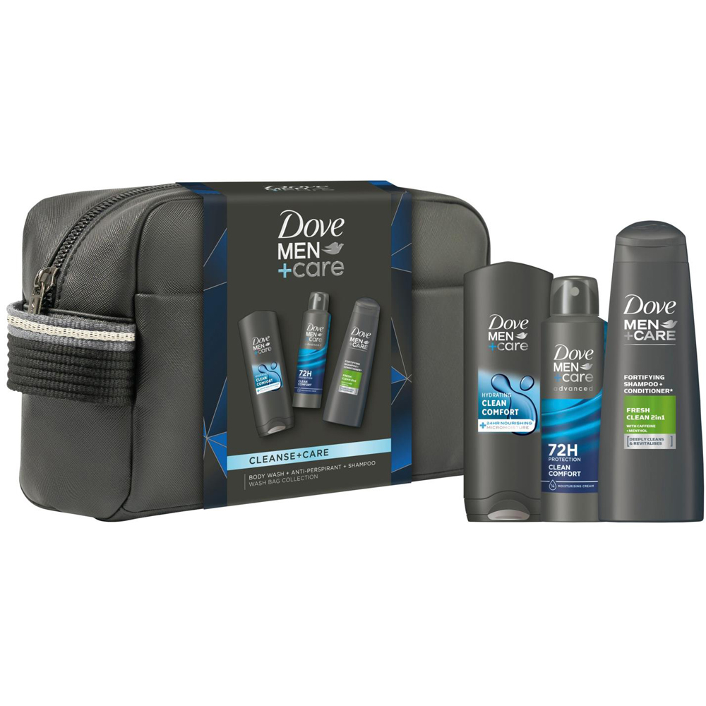 Dove Men+Care Cleanse+Care Washbag Collection 3 Piece Gift Set 4 Pack Image 6
