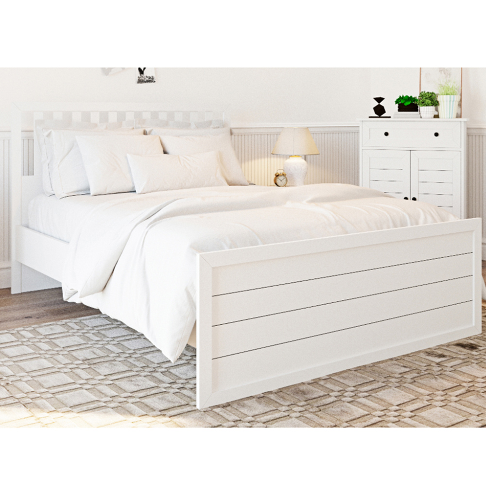 Evu VENICE King Size Soft White Bed Frame Image 4