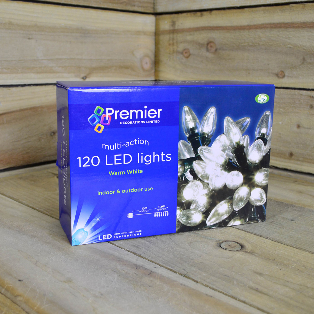 Premier 120 Warm White C6 LED Bulb Multi-Function Black String Light 12m Image 3