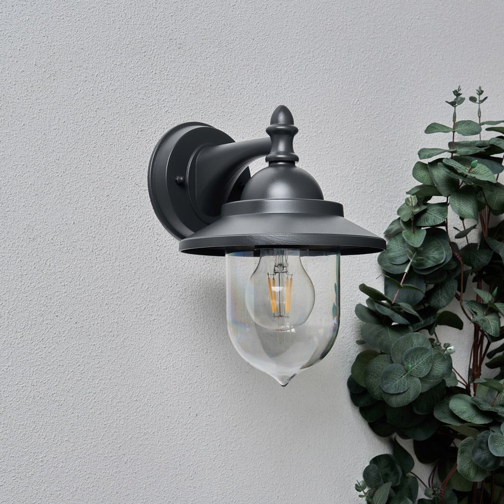 Zink Lily Anthracite Mini Fishermans Lantern Wall Light Image 2