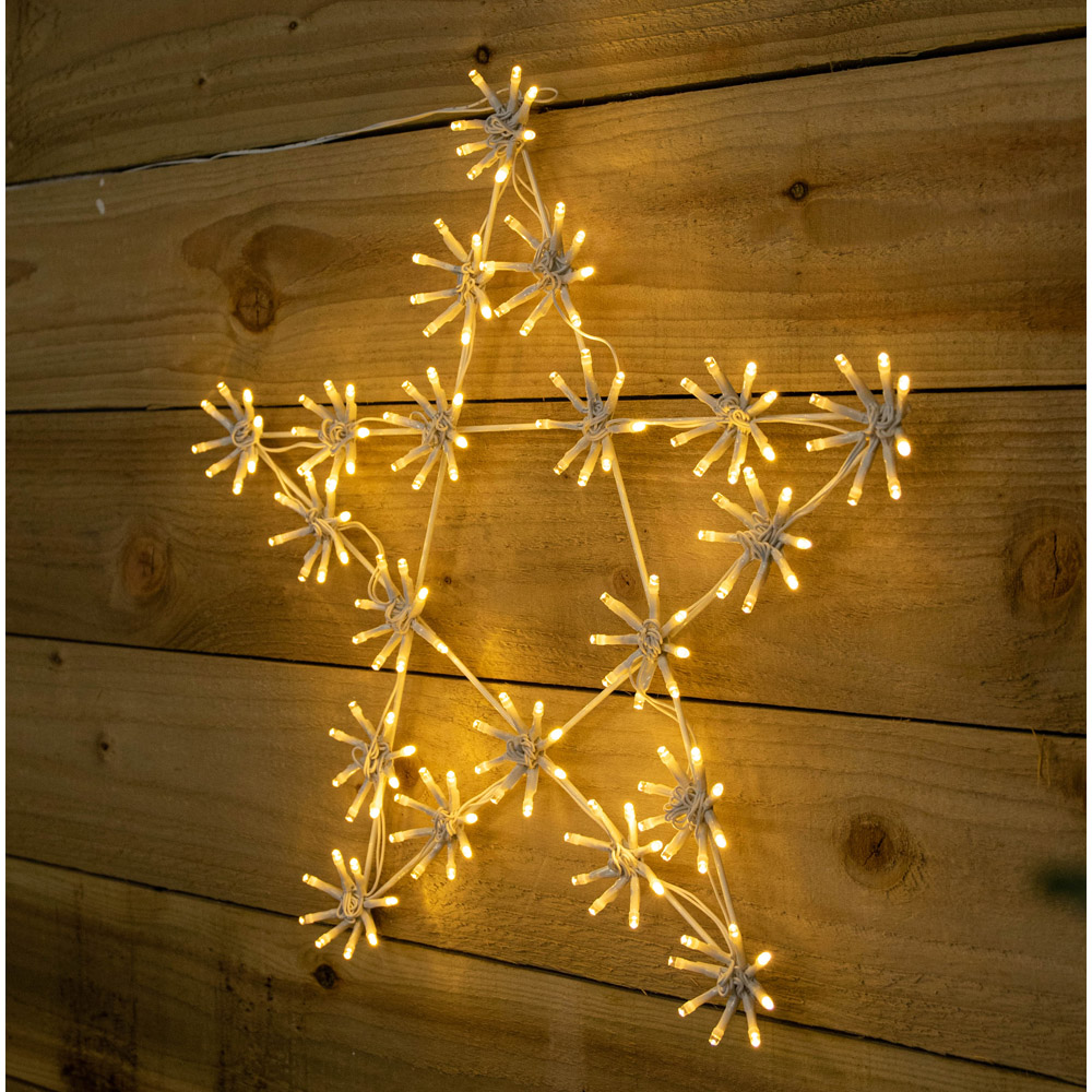 Samuel Alexander Warm White LED White Hanging Sparkle Star Christmas Decoration 50cm Image 4