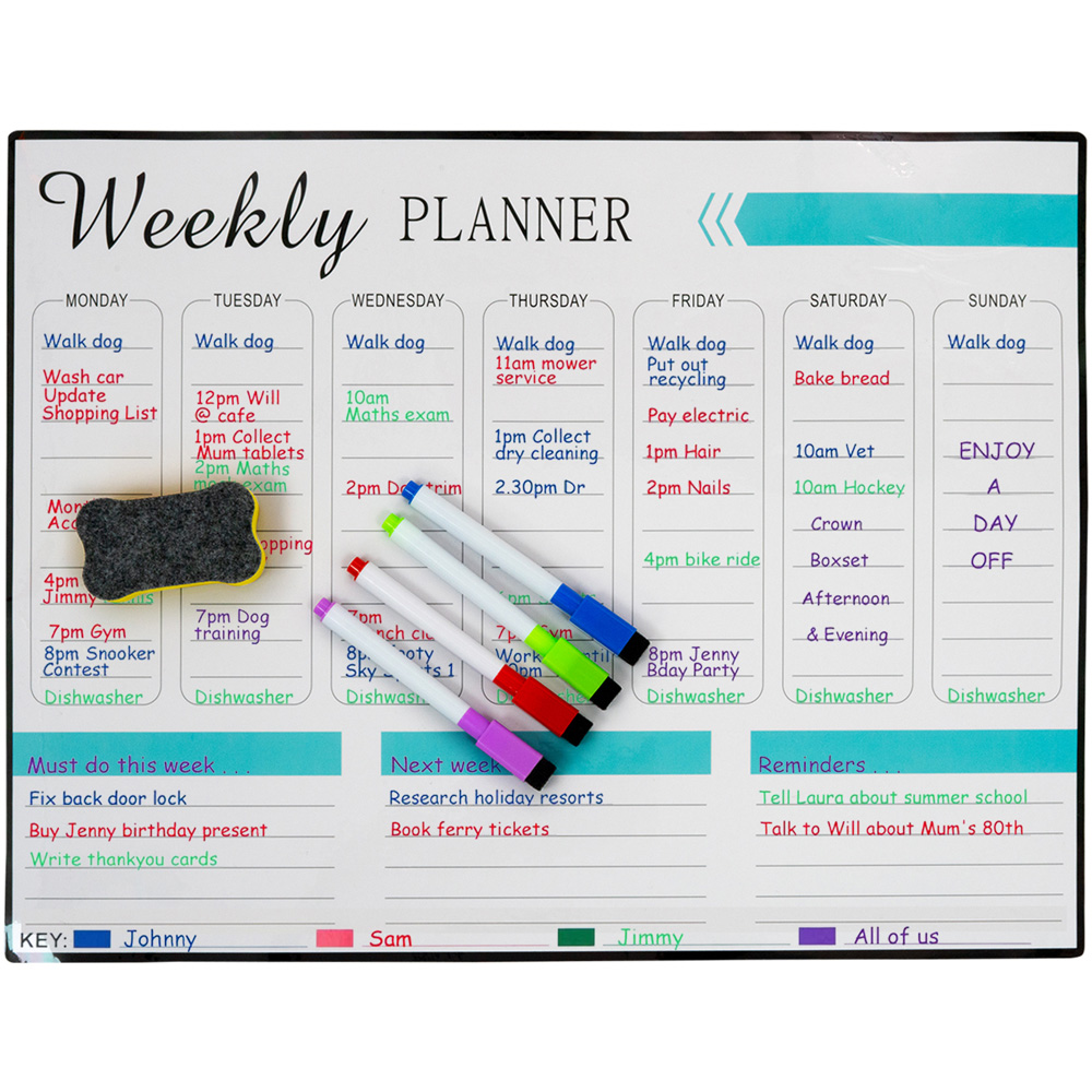 SA Products Weekly Planner Whiteboard Wilko
