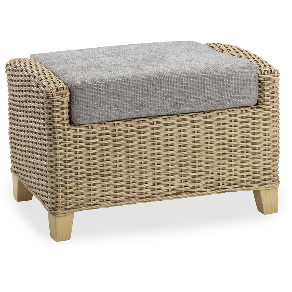Desser Arlington Grey Natural Rattan Footstool with Storage Compartment Image 2