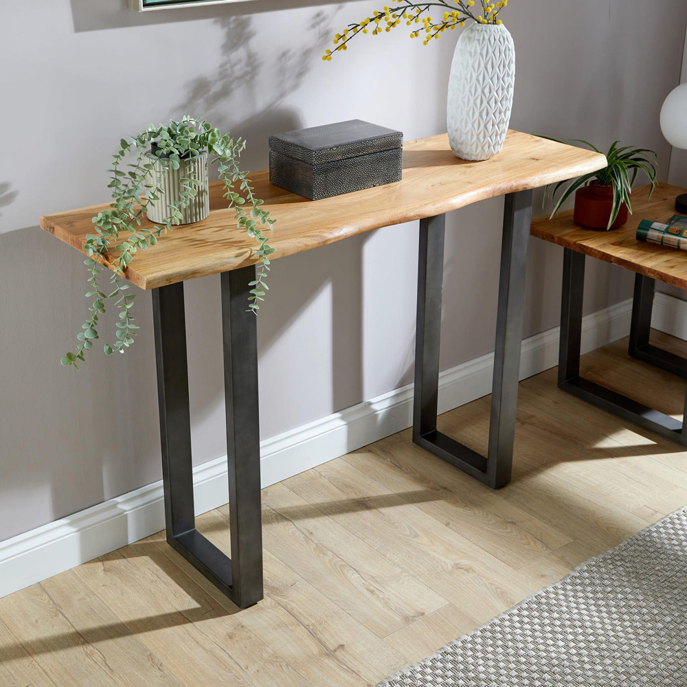 Home Source Live Edge Acacia Top Console Table Image 3