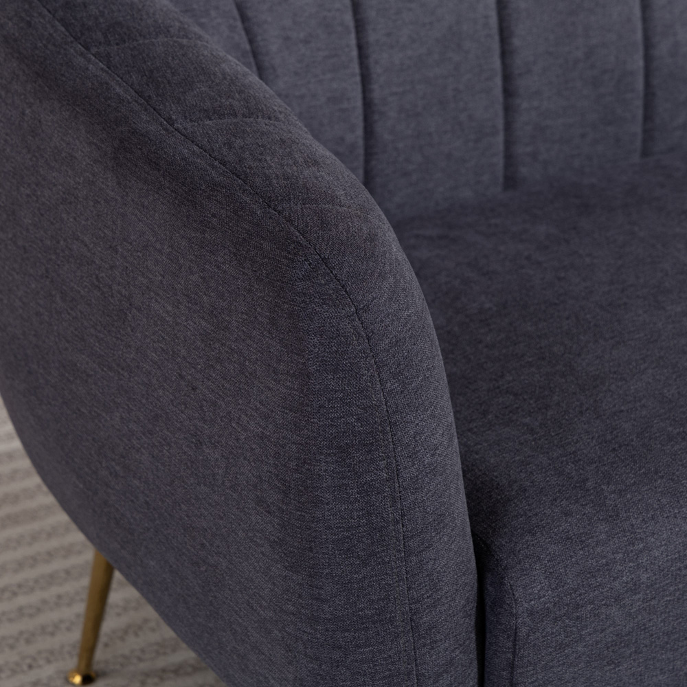 Artemis Home Stanton 2 Seater Charcoal Grey Fabric Shell Accent Sofa Image 2
