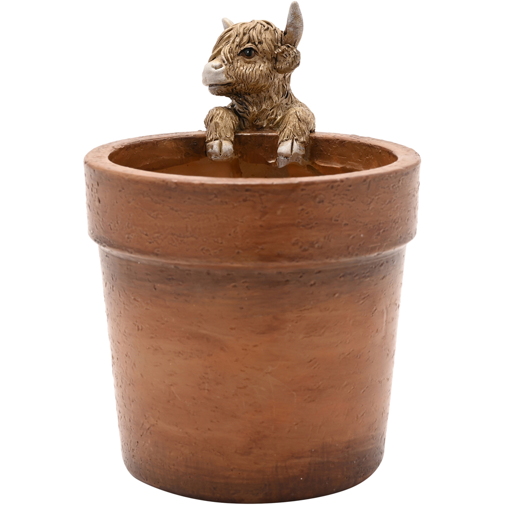 Country Living Highland Cow Plant Pot Image 3