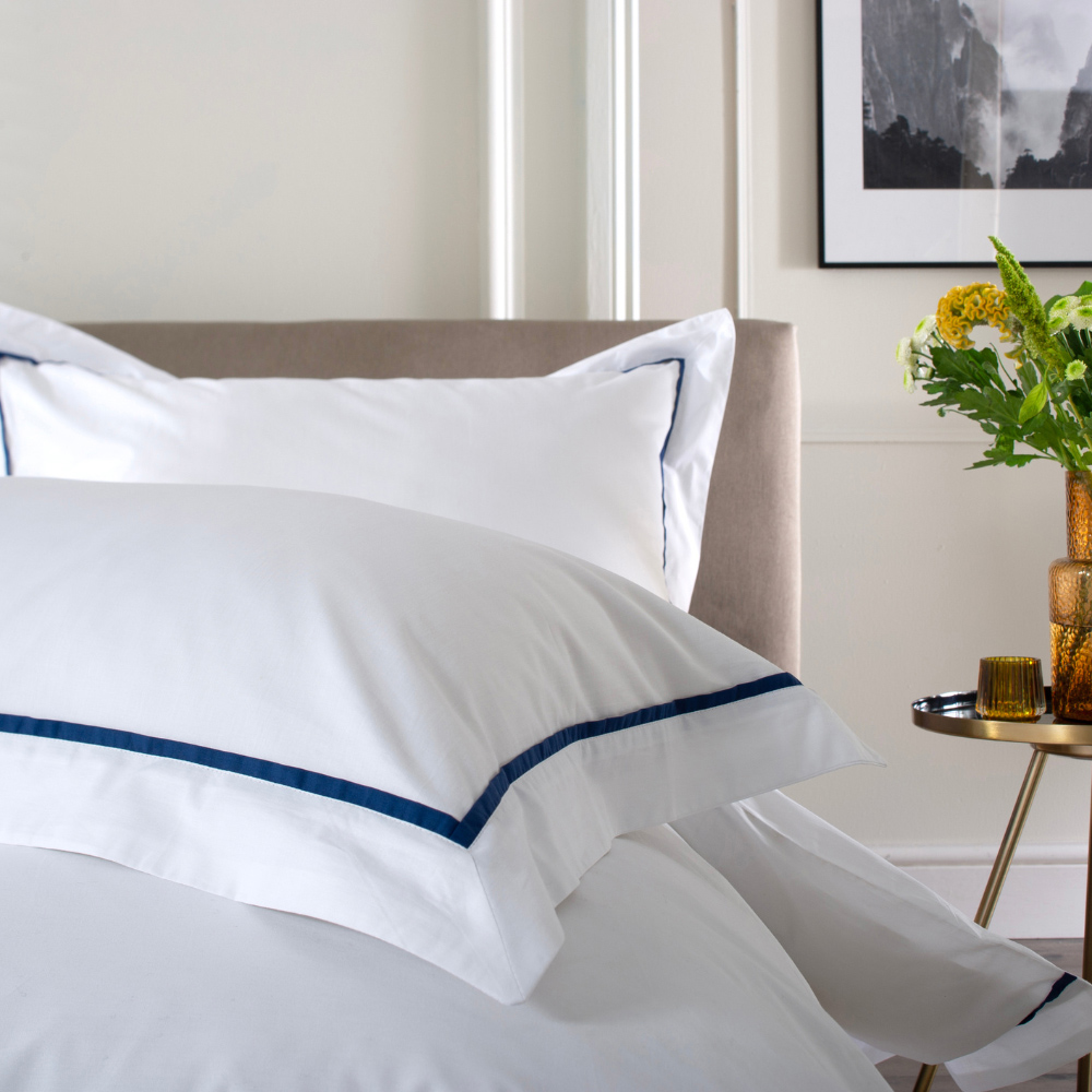 The Lyndon Company Hampstead Super King Size Blue Duvet Set Image 2