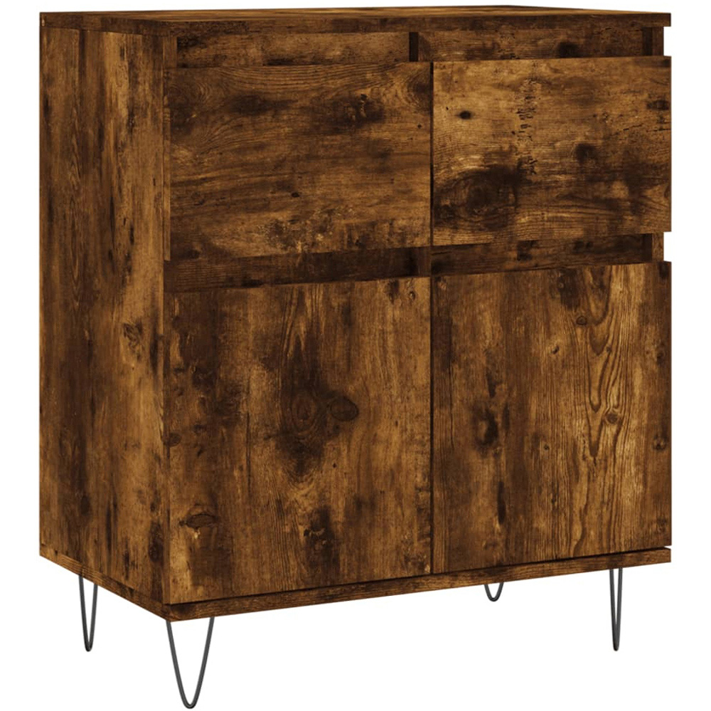 vidaXL 2 Door 2 Drawer Smoked Oak Sideboard Image 2