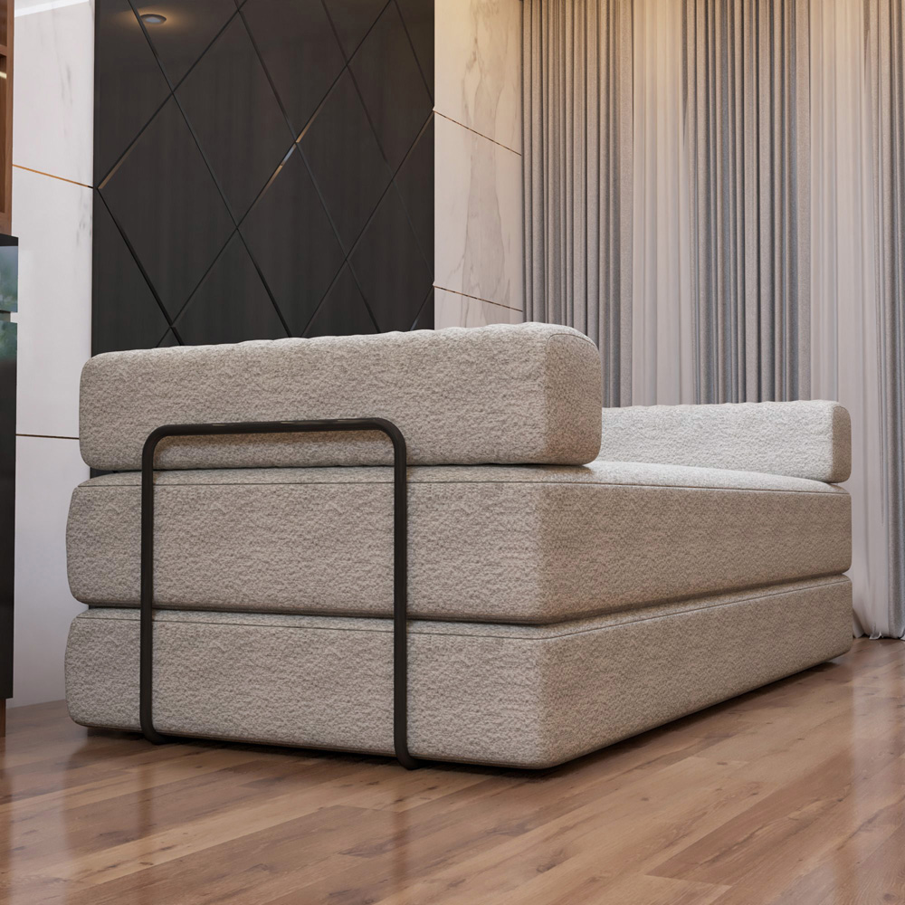 Sliding Wardrobes 4U 3 Seater Camel Larry Fabric Sofa Bed Image 6