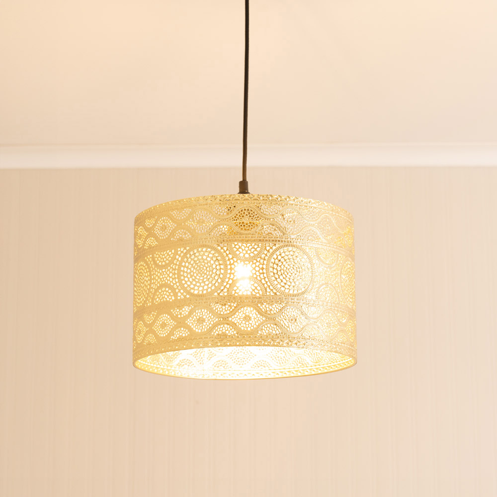 ValueLights Casablanca Gold Metal Ceiling Lamp Shade 2 Pack Image 2