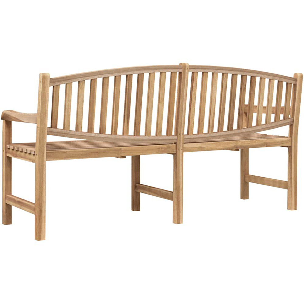 vidaXL 4 Seater Natural Solid Teak Wood Slatted Garden Bench Image 3