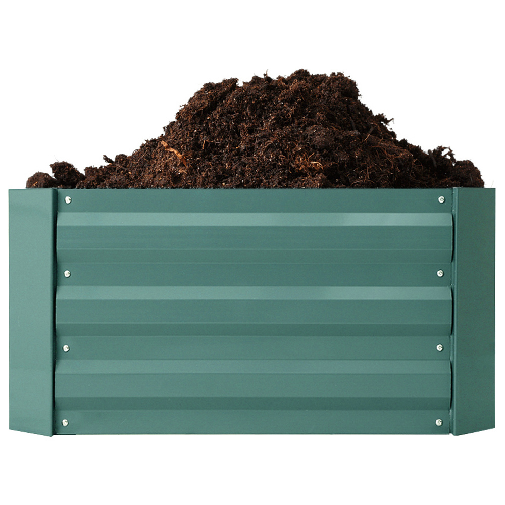 Living and Home Green Galvanized Steel Square Raised Garden Bed Planter Box Image 2