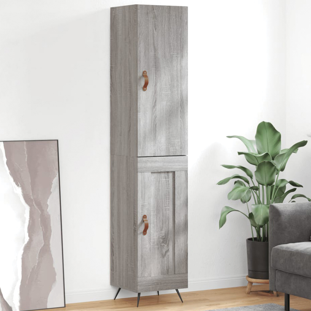 vidaXL 2 Door Grey Sonoma Highboard Image 1