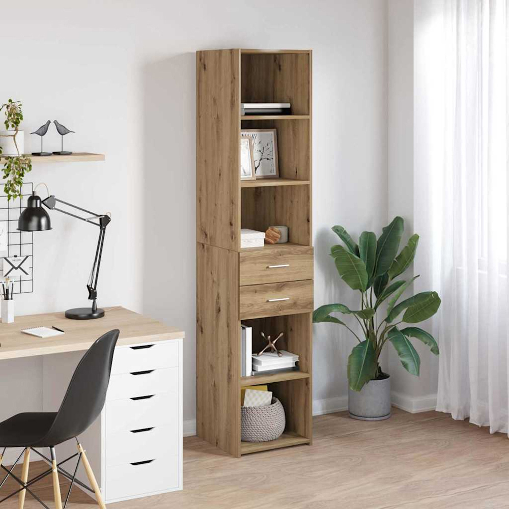 vidaXL 2 Drawer 5 Shelf Artisan Oak Highboard Image 9