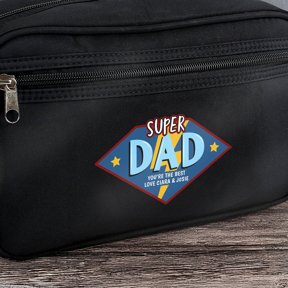 Personalised Memento Company Personalised Super Dad Toiletry Bag Image 3