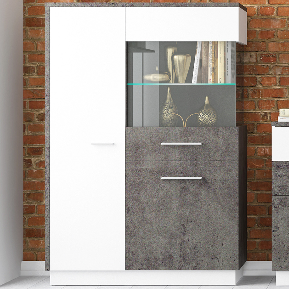 Florence Zingaro 2 Door Right Hand Display Cabinet Image 1