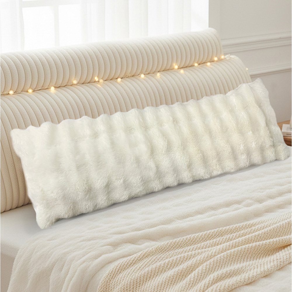 Sweet Dreams Alpine Cream Faux Fur Bolster Pillow 137 x 40cm Image 2