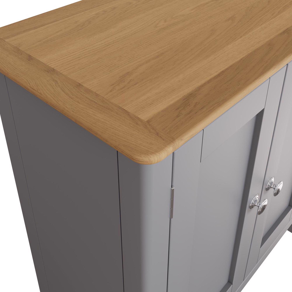 FWStyle Taberno 2 Door Dove Grey and Oak Compact Sideboard Image 5