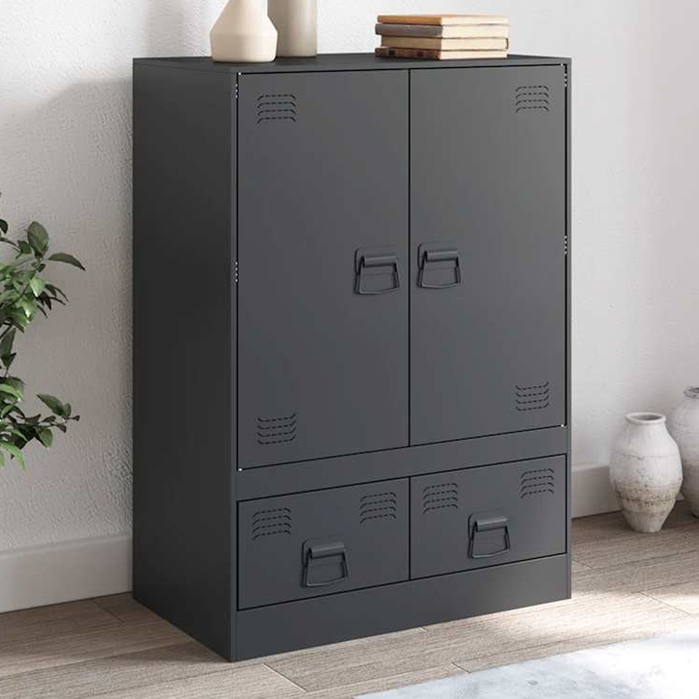 vidaXL 2 Door 2 Drawer Anthracite Highboard Image 1